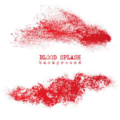 Blood drops and splatters isolated on white background