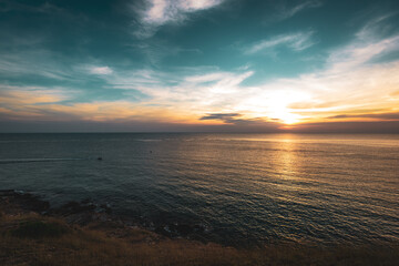 Landscape of sunset seascape at Khao Laem Ya–Mu Ko Samet National Park, Rayong province, Thailand