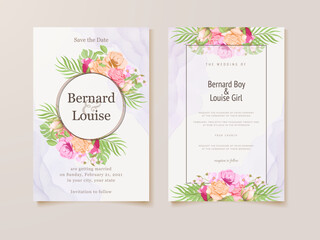 Beautifull Wedding Invitation Card Floral Template Design