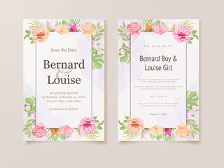 Beautifull Wedding Invitation Card Floral Template Design