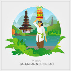 Bali - Indonesia Happy Galungan Greetings Card