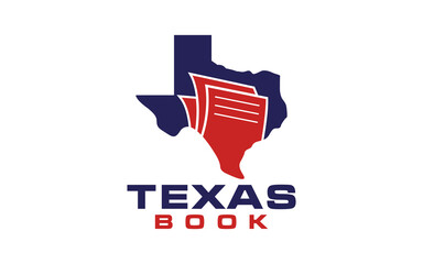 Texas book vector logo designs