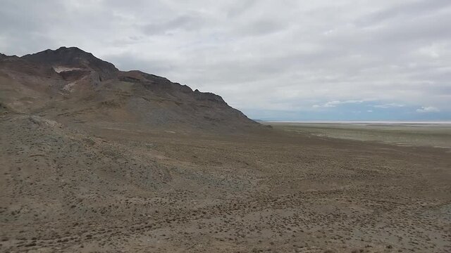 Prairie mountain landscape in Western Utah. Panning shot of mounts and valley