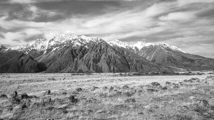 mountains in the snow