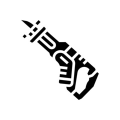 Fototapeta premium reciprocating saw tool glyph icon vector. reciprocating saw tool sign. isolated contour symbol black illustration