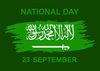 Greeting Design of Saudi National Day. Saudi Arabia Independence Day. Vector Illustration.