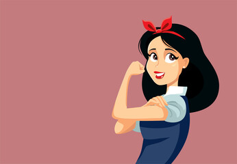 Strong Powerful Princess Vector Cartoon Illustration
