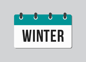 Template square icon page calendar - season winter
