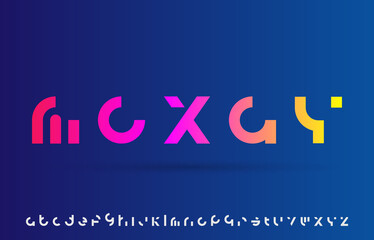 Fototapeta gradient color minimalist flat alphabet letters logo design obraz