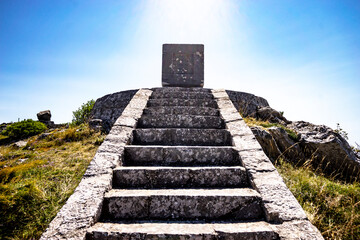 Fototapeta premium stone stairs in the hills of central Croatia, summer, sunny