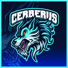 Wolf Fox Jackal mascot esport logo design illustrations vector template, Blue Fox logo for team game streamer youtuber banner twitch discord, full color cartoon style