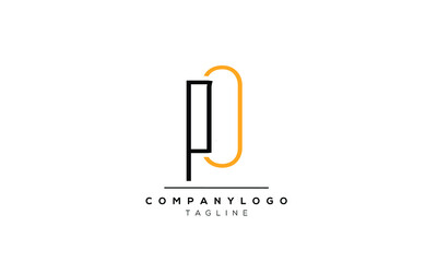 Abstract Letter Initial OP PO Vector Logo Design Template