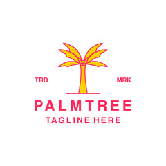 Luxury tropical palm tree logo design vector, nature leaf plant graphic botanical