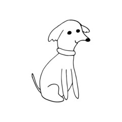 dog icon. hand drawn doodle. vector, scandinavian, nordic, minimalism, monochrome. pet, animal, cute, funny.