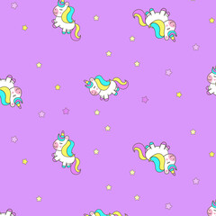 unicorn on a blue background