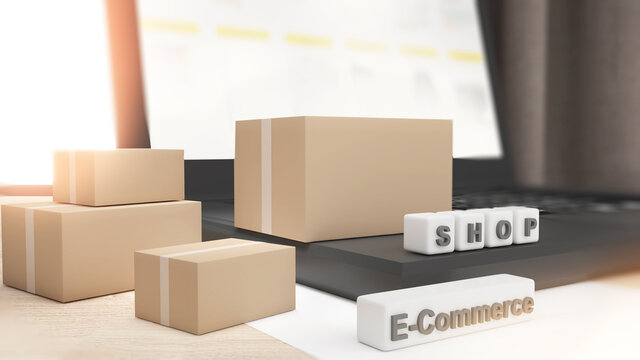 E-commerce business order online,online ordering,Parcel delivery and services,run an ecommerce business at home,3d rendering