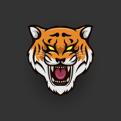 Tiger head logo with the grinning face