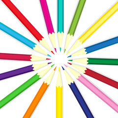 Naklejka premium color pencils on white background