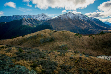 Naklejka na ściany i meble Beautiful view from the top of Queenstown Hill, New Zealand
