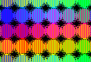 黒地にビビッドな24色の円のバリエーション