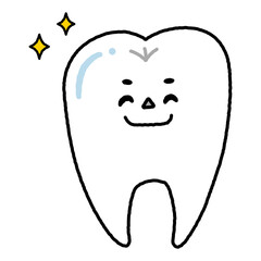 ゆるかわ系 歯のキャラクター（健康な歯）