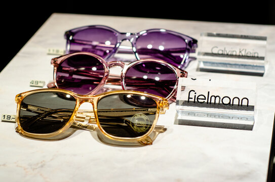 Soest, Germany - August 22, 2021: Fielmann glasses in the shop window.