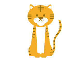 座っている寅のイラスト