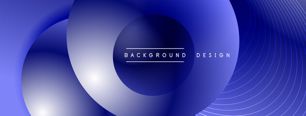 Gradient circles with shadows. Vector techno abstract background. Modern overlapping forms wallpaper background, design template