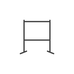 Blank whiteboard line icon