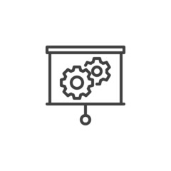 Management training line icon