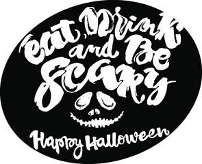 Obraz premium Halloween lettering poster, inspirational postcard with 