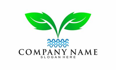 Leaf water illustration vector logo