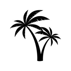 Coconut tree icon. vector flat design isolated on white background.