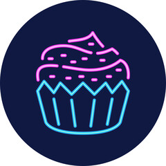 cupcake neon icon