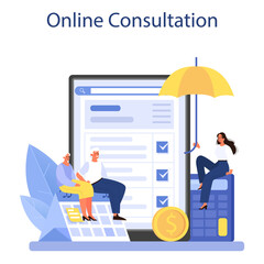 Pension fund employee online service or platform. Specialist helps