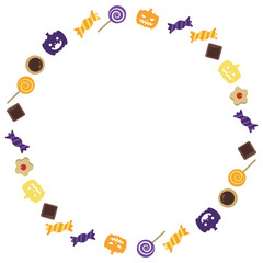 ハロウィンの円形フレーム