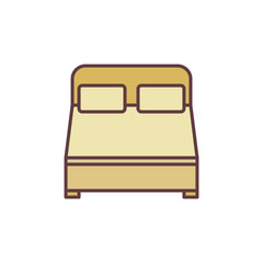 Vector King Size Bed concept colored icon
