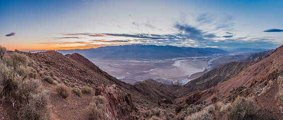 Panoramic image of Death Valley in US state Nevada from Dantes Peak viewpoint