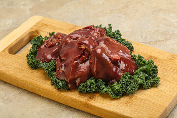 Raw chicken liver for cooking
