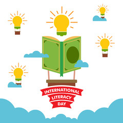international literacy day illustration. book illustration design concept
