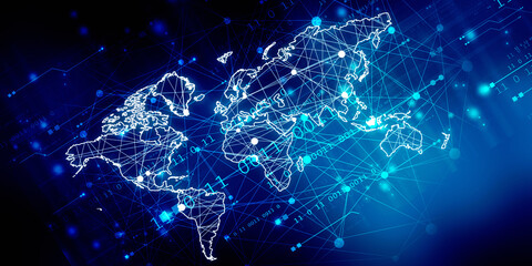 2d illustration world map abstract background
