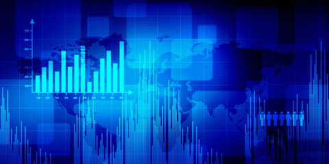 2d rendering Stock market online business concept. business Graph 