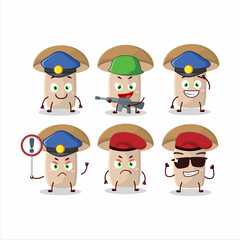 A dedicated Police officer of honey fungus mascot design style