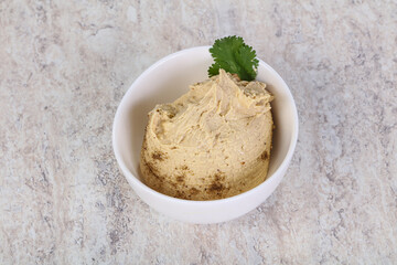 Traditional Jewish Hummus with olive oil