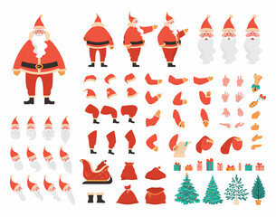 Santa Claus constructor set. Happy old character with white beard