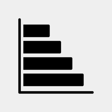 Vector illustration of bar chart icon in solid style for any projects