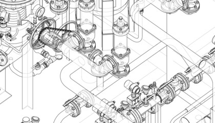 Valves and other industrial equipment. Vector