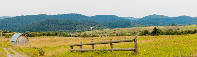 Fototapeta na wymiar Carpathian Mountains, nature landscape, Karpaty, summer, cloudy day. Panorama