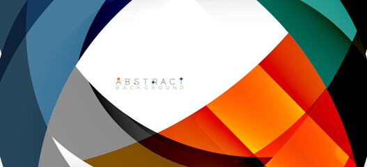 Obraz premium Color circle shapes, minimal geometric background. Trendy dynamic composition. Vector Illustration For Wallpaper, Banner, Background, Landing Page