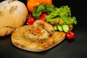 Homemade roasted cutlet minced meat
